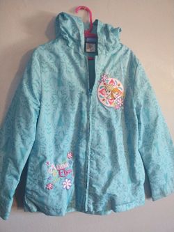 Disney's Frozen Anna & Elsa turquoise Jacket, toddler girls size 6x.. In Excellent / Like New Condition