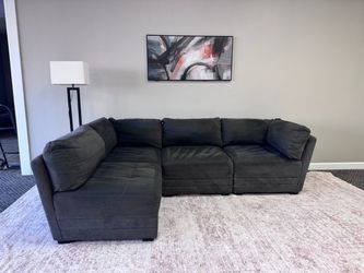 Dark gray sectional modular sofa couch sala
