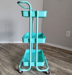 Rolling Utility Organizer Cart Mint Blue