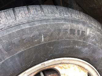 Michelins radial 16" mounted on isuzu NPR factory truck steel wheel