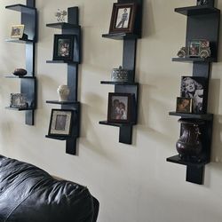 Four Etagere Bookcase/Shelves With Hanging Attachments 
