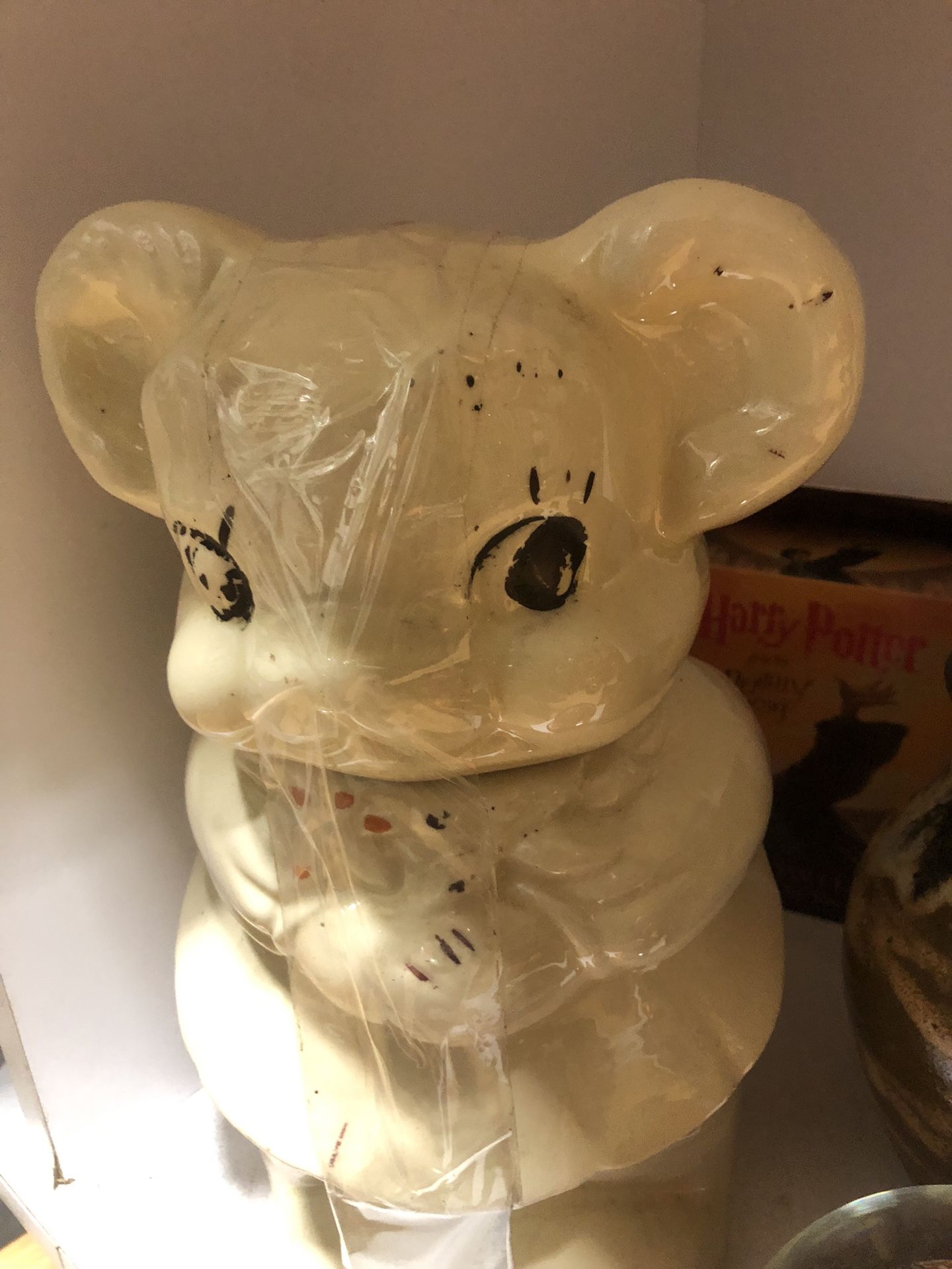 Antique Double Sided Cookie Jar Rare Find 