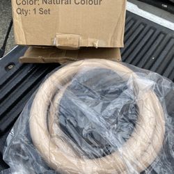 NEW- Wood Gymnastic Rings w/ 18ft Straps 