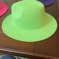Green And Pink Fedora Hat