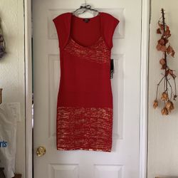 RED AND GOLD XOXO DRESS