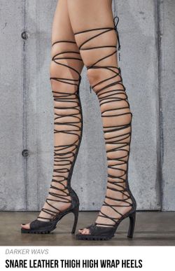 Wrap up thigh hot sale high sandals