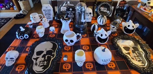 Halloween Decorations Black and White Collection Over 40 Items