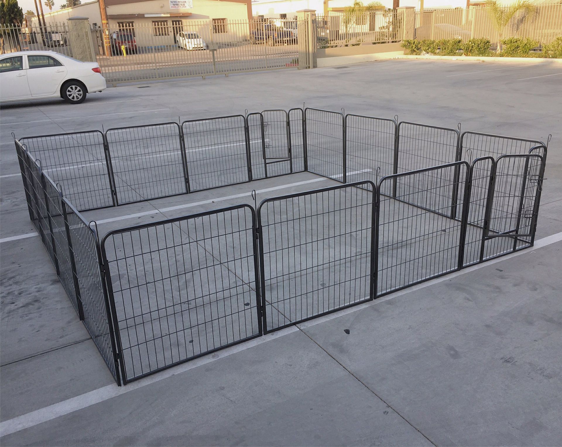 New 32 inch tall x 32 inch wide each panel x 16 panels heavy duty exercise playpen adjustable fence safety gate dog cage crate kennel 