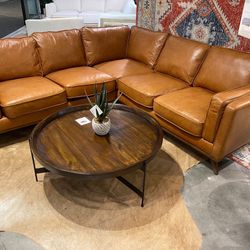 Real Leather Non Reclining Sectional 