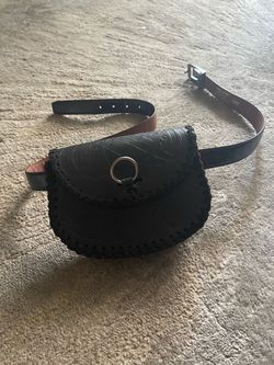 Handmade Black Leather Belt Pouch Genuine Leather Waist Bag Italian Style XL 42-44 Festival Renaissance Utility Belt Bag