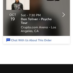 DON TOLIVER 10/17 GA TICKET CRYPTO ARENA (Close to Stage)