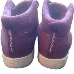 Skechers Warm Tech Burgundy High Top Sneakers Women's 11 - Lite Weight Suede Boots SN 12788