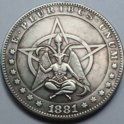 Fantasy Coin Baphomet 1881 Collectible $1 Dollar Morgan Devil 