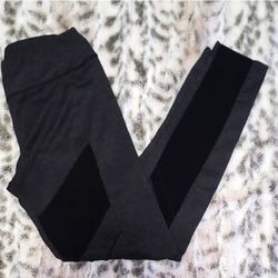 Woman's Black and Gray Moto Style Leggings