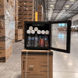 Mini Fridge Cooler - 12 Bottle 48 Can Beverage Refrigerator Glass Door for Drinks or Beer Wine -Small Drink Dispenser for Home, Office or Bar, Electro