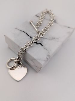 ✨ Sterling Silver Heart Charm Bracelet – Made in Mexico ✨