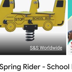 Childrens Spring Rider For Two Schoolbus