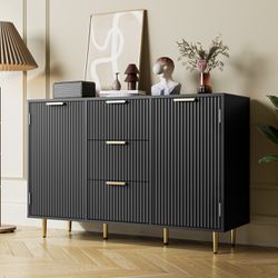 Black and Gold Modern Accent Cabinet