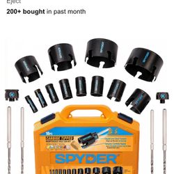 Brand New Sealed Spyder 18pc 18 Piece Carbide Hole Saw Set Kit Holesaw