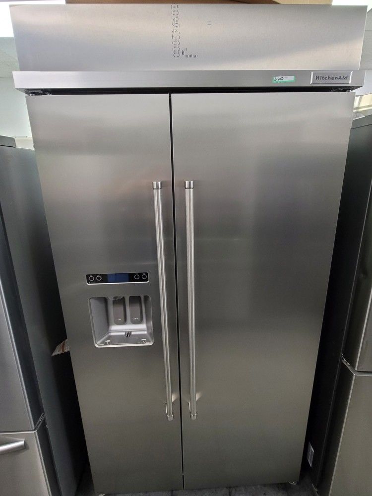 KitchenAid 42" Wide Stainless Steel Built-in Refrigerator