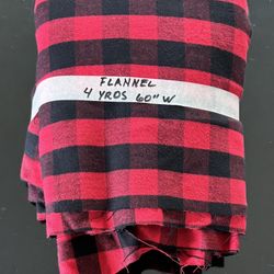 FLANNEL FABRIC BLACK AND RED