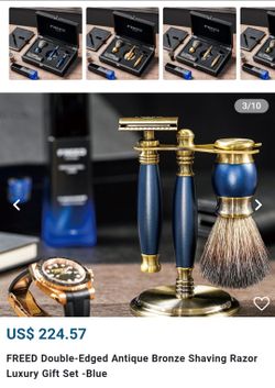 FREED Double-Edged Safety Razor Luxury Shaving Set – Blue