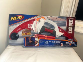 NERF Mega Lightning Bow Elite Mega Darts Red 2015 Brand New In Box Vintage