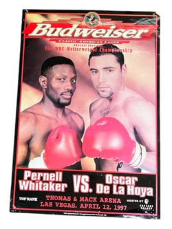 1997 Boxing Poster De La Hoya vs. Whitaker Budweiser 23 X 16 Man Cave