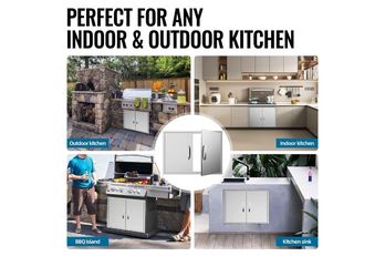 Outdoor Kitchen Doors, 30 x 23H Inch 304 Stainless Steel BBQ Access Door with Handle, Double Wall Construction Vertical Door for Outdoor Kitchen, Outs