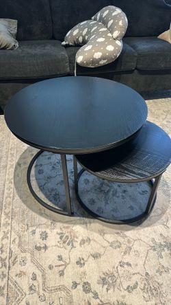 Round Coffee Table, Set of 2