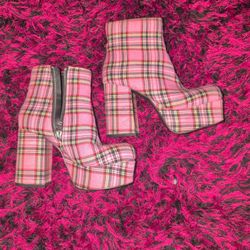 Pink Side Platform Boots