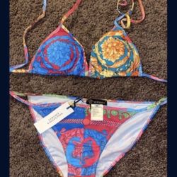 VERSACE COLORFUL BIKINI SIZES LARGE LEFT LAST ONE 