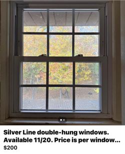 Silver Line double-hung windows. Available 11/20. Price is per window.
