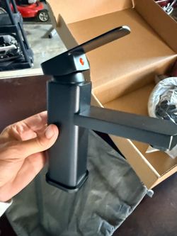 2x Matte Black Vanity Faucets with Pop-Up Drains - Brand New