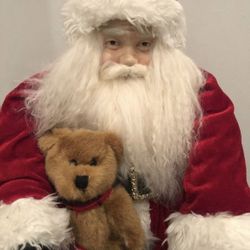 Antique Christmas Santa On A  Bicycle 