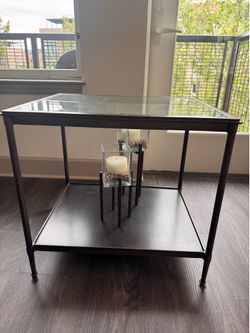 Crate & Barrel Glass End Table