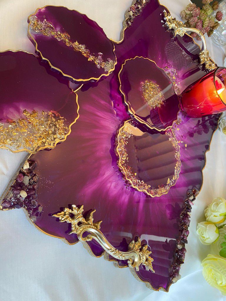 Luxurious Royal Decorative Tray & Coaster Set /Gift / Home Decor/ New
