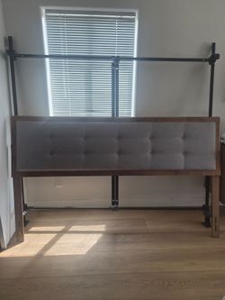 King Size Tufted Upholstered Headboard with Metal Frame