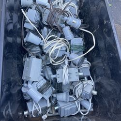 Tote Full Of Spot Light With Outlets With LED Bulbs