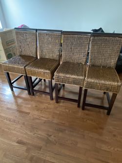 (4) PIER ONE KUBU BAR STOOL