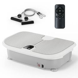 FED Fitness - Vibration Plate, 400LBS Capacity Vibration Plate for Lymphatic Drainage, Max Space for Full Body Workout - Gray