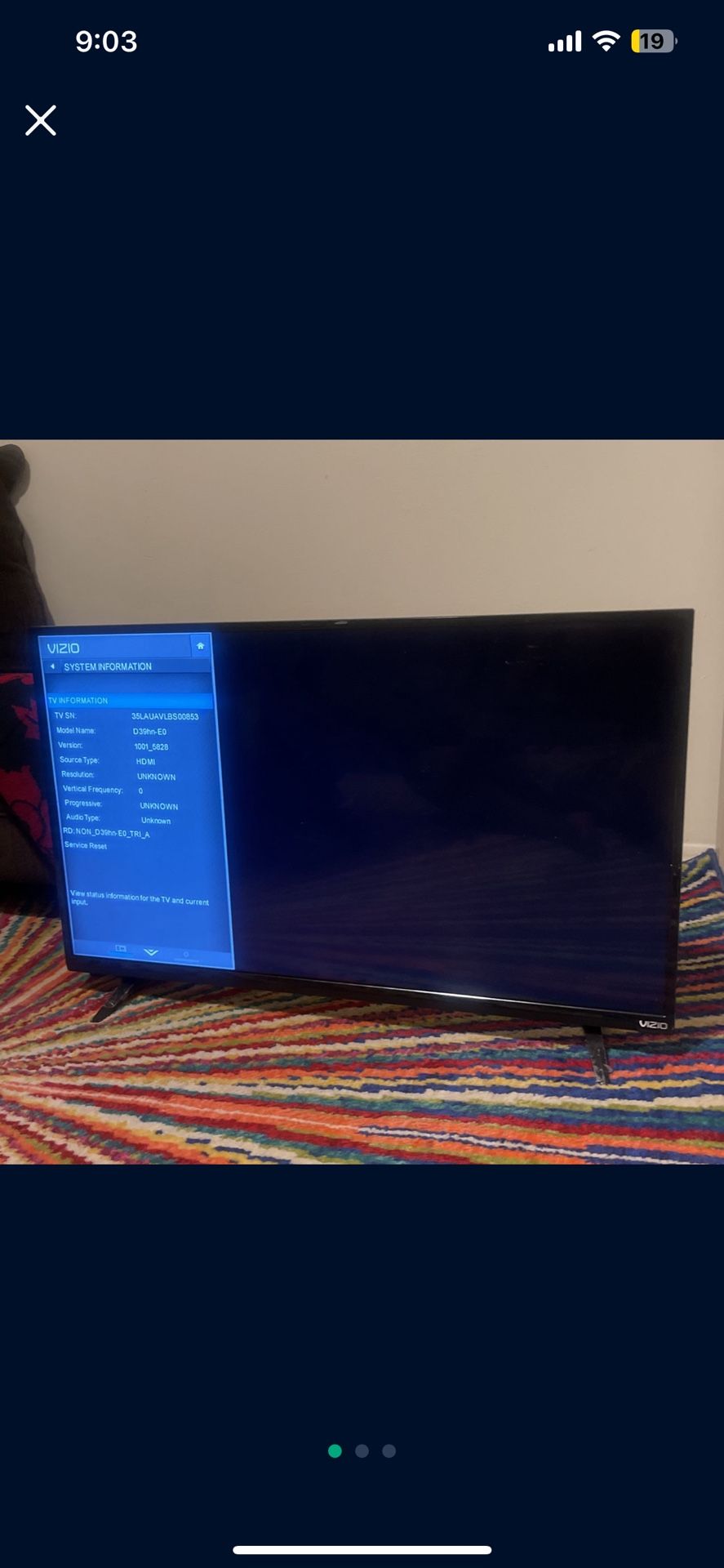 Vizio 40inch For Sale