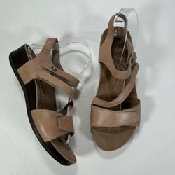 Abeo B.I.O. System Quartz Tan Leather Comfort  Strappy Sandals Women Size 8N