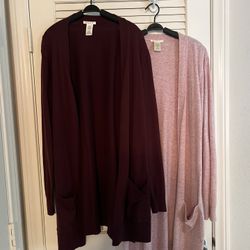 Two Open Front Long Cardigans ( $10 for Both)