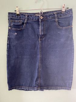 L/XL Jean Skirt, Knee Length, Modest, Falda de Mesclilla