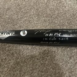 Mike Trout Autograph Bat Rare Inscriptions PSA Authenticated 