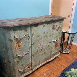 Hand Painted Wood Dresser 