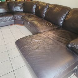 dark brown leather sectional sofa