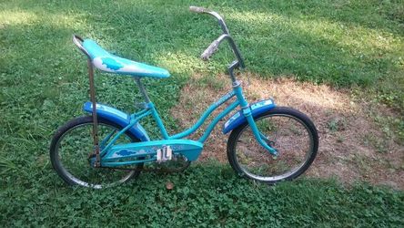 A 1970 s girls columbia blue angel bannana seat bike for Sale in Saint Charles MO OfferUp