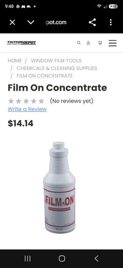 Film-On Mounting Concentrate Window Film Solution
